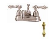 World Imports 106356 4.5 in. Spout Reach Lavatory Faucet with Metal Lever Handles Polished Brass