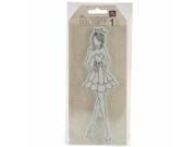 Julie Nutting Mixed Media Cling Rubber Stamps Doll 2 Strapless Dress 2.25 X7.75