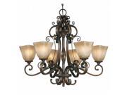 Golden Lighting 3890 6 GB Meridian Golden Bronze 6 Light Chandelier