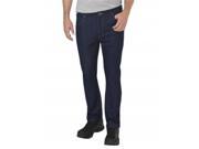 Dickies DP800RNB 44 30 Regular Fit Straight Leg 5 Pocket Jean with Performance Rinsed Indigo Blue Size 44 30