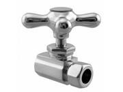 Westbrass D1081X 26 Straight Stop .5 in. IPS Inlet and Cross Handle Polished Chrome