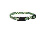 Coastal Pet Products CO62214 8 in. Printed Pattern Adjustable Nylon Collar Green Dot