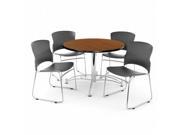 OFM PKG BRK 10 0010 Breakroom Package Featuring 42 in. Round Multi Purpose Table with Four Multiuse Plastic Seat Back Stack Chairs