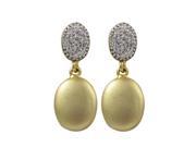 Dlux Jewels Matte Gold Two Tone Cubic Zirconia Earrings