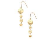 Dlux Jewels 3 Hanging Circles Gold Plated Earrings with Cubic Zirconia