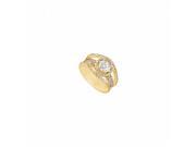 Fine Jewelry Vault UBJ8178Y14CZ CZ Engagement Ring 14K Yellow Gold 1.25 CT CZ 134 Stones