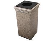 Commercial Zone 722120 30 Gallon StoneTec Waste Container with Lid Liner RiverStone