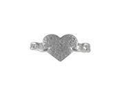 Dlux Jewels Sterling Silver Heart with Cubic Zirconia Ring Size 6