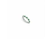 Fine Jewelry Vault UBU14WR200CZE22610 CZ Created Emerald Eternity Band 14K White Gold 2 CT TGW 12 Stones