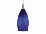 Cal LightingUP 995 6 BS Pendant with Blue Art Glass Shades Brushed Steel Finish