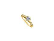 Fine Jewelry Vault UBNR50458AGVYCZ CZ Engagement Ring 18K Yellow Gold Vermeil 1.25 CT TGW