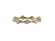 Dlux Jewels Sterling Silver Gold White Cubic Zirconia Ring Size 8