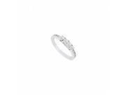 Fine Jewelry Vault UBW4009BAGCZ CZ Semi Eternity Wedding Band Sterling Silver 0.50 CT TGW 4 Stones