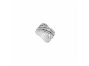 Fine Jewelry Vault UBF1140W14CZ CZ Princess Cut Round Crossover Fashion Ring in 14K White Gold 1.25 CT