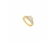 Fine Jewelry Vault UBJ1013AAGVYCZ CZ Engagement Ring 18K Yellow Gold Vermeil 1 CT CZs