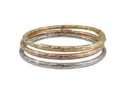 Dlux Jewels Tri Tri Colored 3 Piece Brass Bangle Set with Hammered Design 70 mm