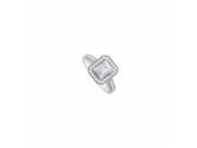 Fine Jewelry Vault UBNR8451114AGEC75CZ CZ halo Engagement Ring in 925 Sterling Silver 1.50 CT TGW