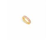 Fine Jewelry Vault UBU14YRD200CZPS1415 Created Pink Sapphire CZ Eternity Band 14K Yellow Gold 2 CT TGW 11 Stones