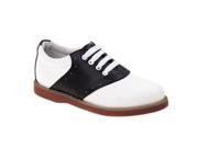 Academie CHEER CW V Saddle School Shoes White Black Wide Size 4