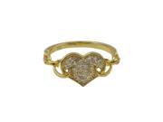 Dlux Jewels Gold Plated Sterling Silver Cubic Zirconia Heart Ring Size 6