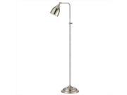 Cal Lighting BO 2032FL BS 60 W Pharmacy Floor Lamp With Adjustable Pole Brushed Steel Finish