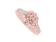 Fine Jewelry Vault UBNR83533P1410X8DMG Morganite Diamonds Split Shank Halo Engagement Ring 40 Stones