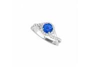 Fine Jewelry Vault UBUNR50886EAGCZS Sapphire CZ Engagement Ring in Criss Cross Design 30 Stones