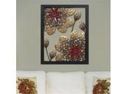 Stratton Home Decor SHD0022 Metal Flower Panel Wall Decor 31 x 24 x 1.75 in.