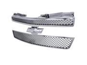 Spec D Tuning 2 Pieces Mesh Front Grille Upper And Lower Chrome HG AVA07C2P GL
