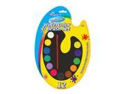 Bazic 12 Count Watercolor with Brush Case of 24