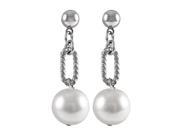 Dlux Jewels Pearl link White Earrings