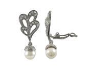 Dlux Jewels Pearl Crystal Clip Earrings