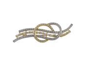 Dlux Jewels Rhodium Gold Plated Sterling Silver Cubic Zirconia Brooch Pin