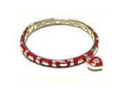Dlux Jewels 57 in. Gold Red Heart Bangle