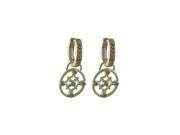Dlux Jewels MAT Two Tone Gold Cubic Zirconia Earrings
