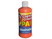 Certified Color Corporation CCR905016 Captain Creative Orange 16Oz Washable Paint