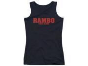 Trevco Rambo First Blood Logo Juniors Tank Top Black Small