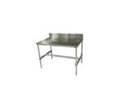 Prairie View AIFT303424 STBS Stainless Top Aluminum I Frame Table with Backsplash 34 to 35.5 x 30 x 24 in.