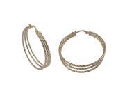 Dlux Jewels 3 Row Tri Colored Brass Hoop with Earrings