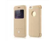 Baseus S IP6G 0873K Terse Classic Series Horizontal Flip Leather Case with Holder Caller ID Display for iPhone 6 6S Khaki