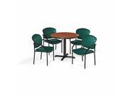 OFM PKG BRK 144 0019 Breakroom Package Featuring 36 in. Round X Base Multi Purpose Table with Four 404 Vinyl Guest Chairs