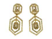 Dlux Jewels Gold White Square Shape Earrings