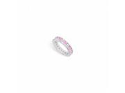 Fine Jewelry Vault UBU14WRD200CZPS1415 Created Pink Sapphire CZ Eternity Band 14K White Gold 2 CT TGW 11 Stones