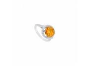 Fine Jewelry Vault UBRS71489W14DCT 123 Citrine Diamond Ring in 14K White Gold 1.25 CT TGW 45 Stones