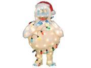 NorthLight 32 in. Pre Lit Faux Synthetic Fur Bumble with Light Strand Christmas Yard Art Decoration Clear Lights