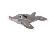 NorthLight Dolphin Rider Inflatable Swimming Pool Float Toy Gray White 60 in.