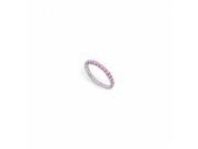 Fine Jewelry Vault UBUAGR100PS2263 116 Created Pink Sapphire Eternity Band 925 Sterling Silver 1 CT TGW 28 Stones