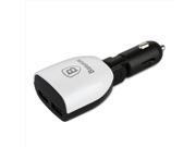 Baseus S IP6G 0524W 180 deg Rotation Design Dual USB Car Charger with Voltage Display for iPhone iPad White