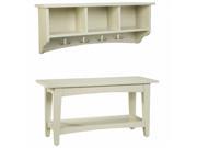 Alaterre Shaker Cottage Bench Coat Hook w Storage Sand ASCA0304SA