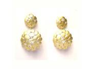 Dlux Jewels Gold Matte Cubic Zirconia Post Earrings
